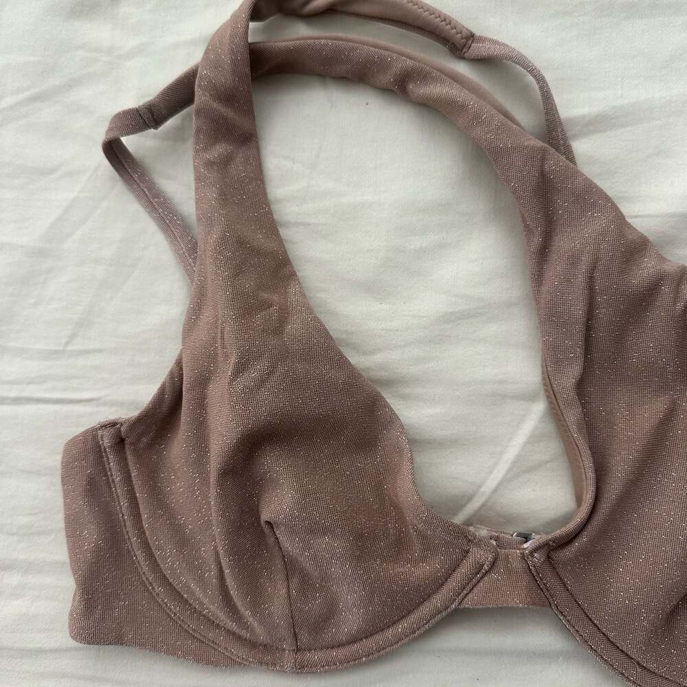 Abercrombie & Fitch Bronze Sparkle Underwire Balconette Bikini Top - Picture 3 of 7
